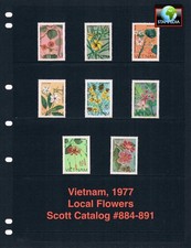$4.50 Scott Value - 1977 VIETNAM Flowers Southeast Asia Wildlife CV MNH NH UMM