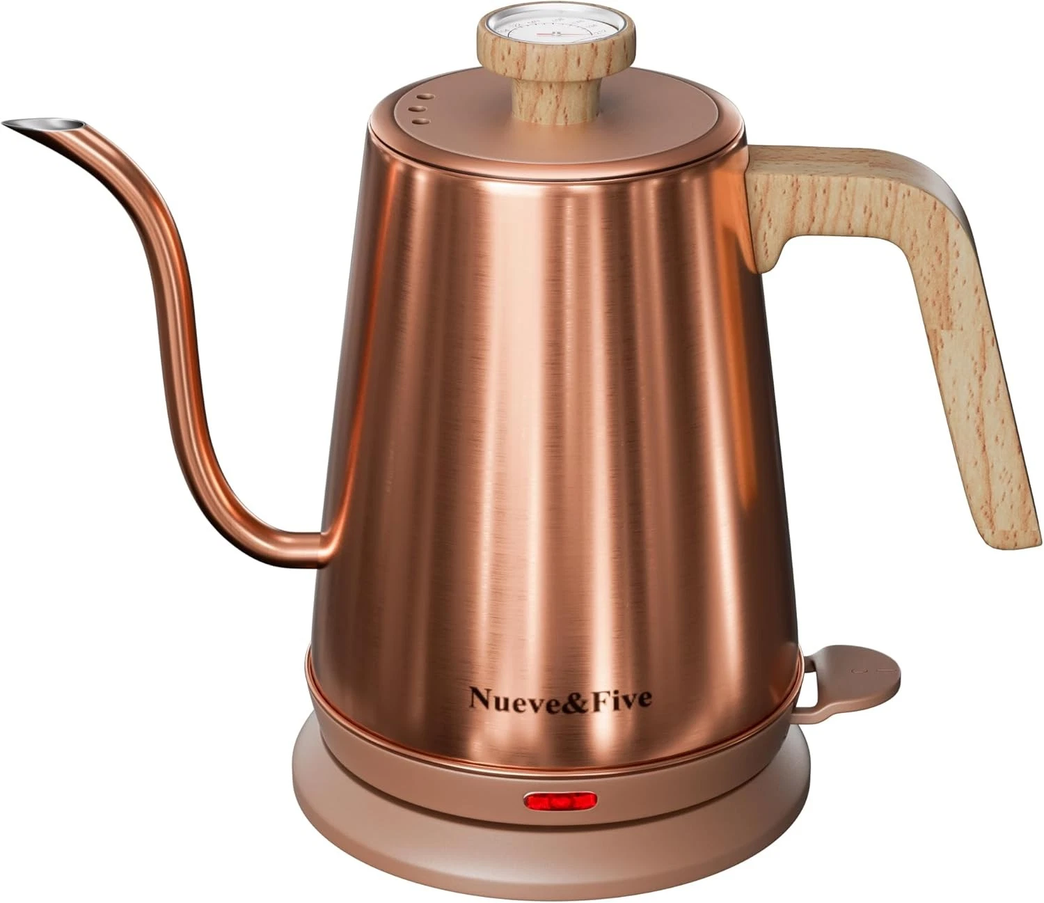 Gooseneck Electric Kettle W/ Thermometer Copper Tea Kettle W/ Auto Shut-Off