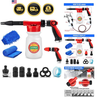 #ad Car Foam Cannon Foam Gun Garden Sprayer 16 in 1 Adjustable Hose Wash $33.43
