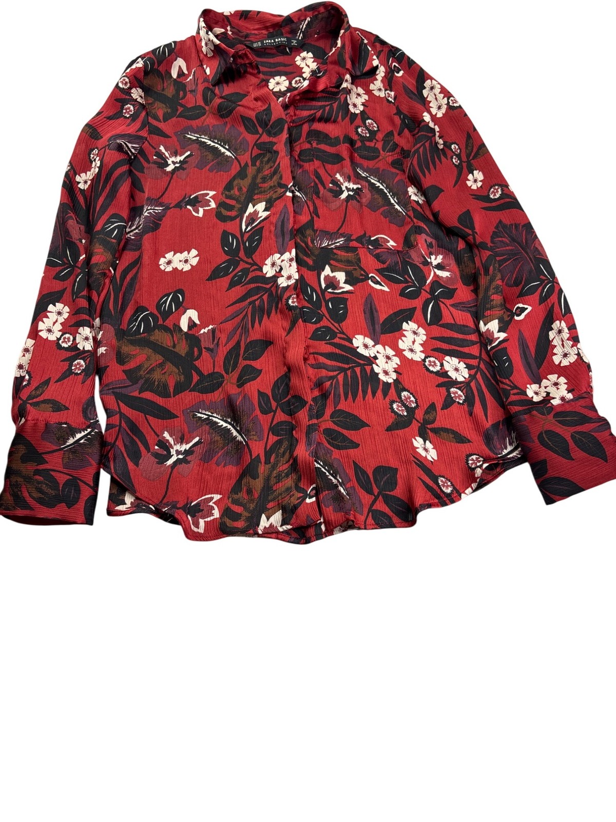 Zara Basic Collection Womens Floral Button Front … - image 3