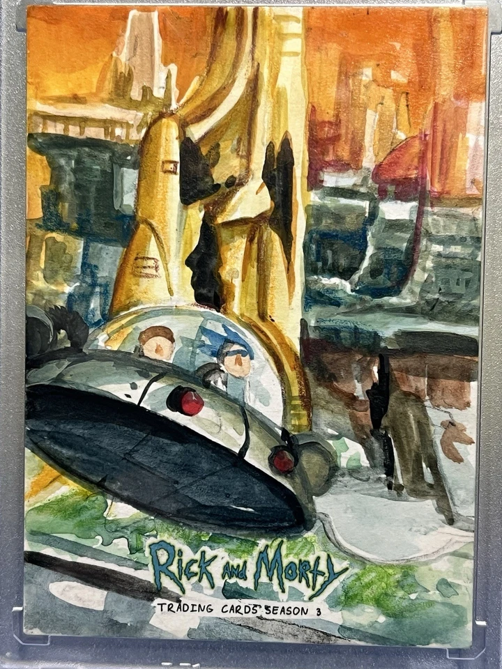 Rick and Morty Cryptozoic Season 3 Sketch Card by Fabian Quintero 1/1  - Image 3 of 4