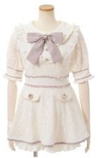 LIZLISA White Lace Collar with Ribbon Accessory Fashion Jewelry Japan