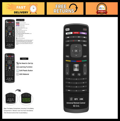 Universal Remote Control for Smart TVs - Compatible with All Brands, 1 Year Warr