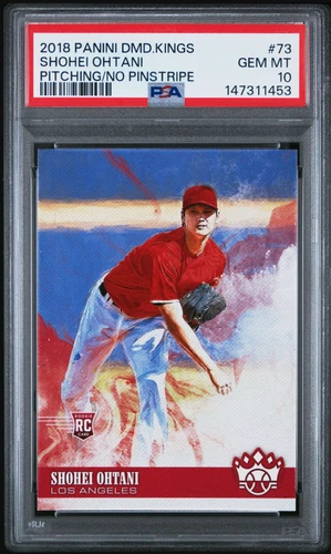 2018 Panini Diamond Kings Shohei Ohtani RC #73 Pitching/No Pinstripe PSA 10