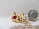 Artisan Ladies Vanity Tray Perfume Jar Crystal Necklace Dollhouse Miniature 1:12