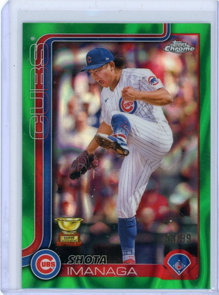 2025 Topps Chrome Green Wave Rookie /99 SHOTA IMANAGA No. 149!