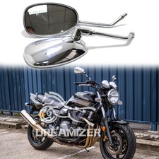 10mm Chrome Motorcycle Rearview Mirrors For Yamaha XJR1300 XJR1200 Vision XZ550