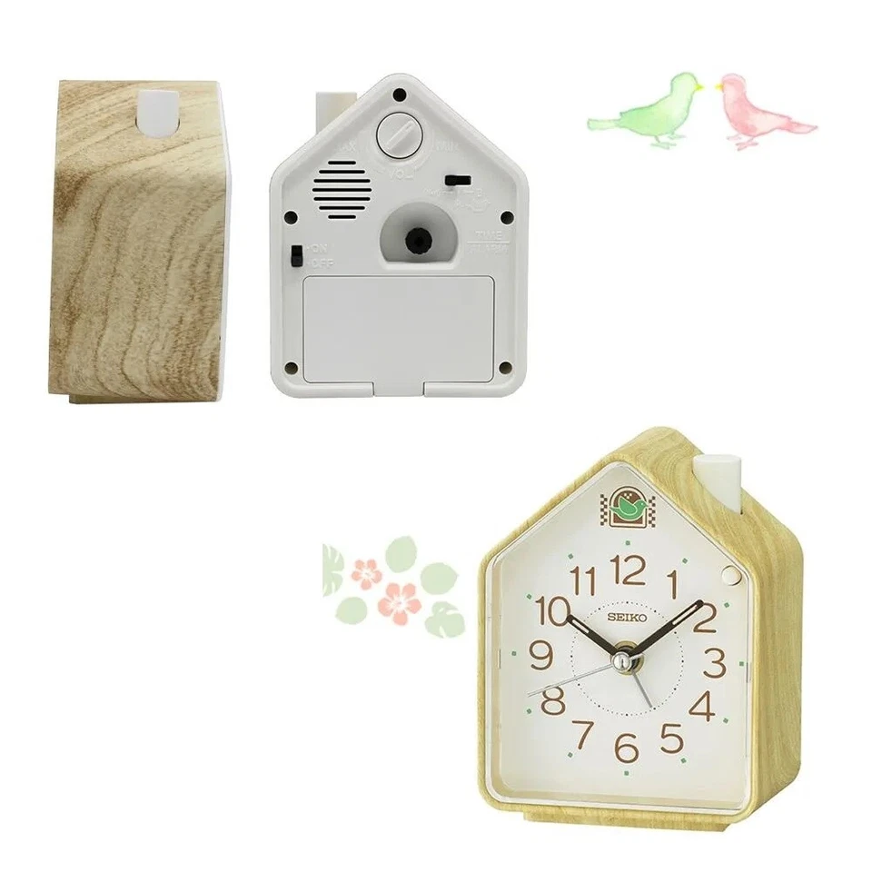 Nuevo Seiko 2 Canciones de Pájaros Mesita Despertador Silencioso QHP011 Casa Foto 2 de 2