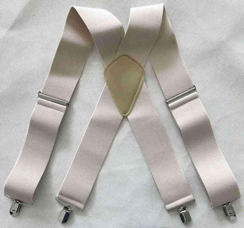 Winfox bretelle uomo vintage nero bianco larghezza 5 cm bretelle uomo bretelle 4 clip - Foto 7 di 12