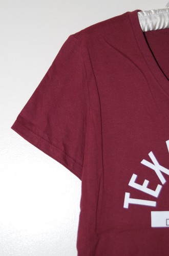 NWT Fanatics Women's Maroon NCAA Texas A&M UniversityV-Neck SS T-Shirt L - Picture 4 of 8