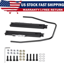 Black Adjustable Universal Racing Seat Dual Lock Sliders Mount Rail Bracket Kit