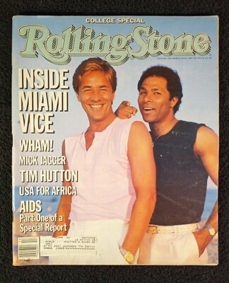 1985 ROLLING STONE MAGAZINE # 444 MIAMI VICE Don Johnson Philip Michael Thomas