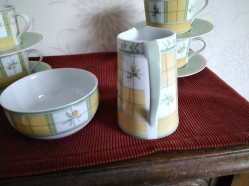 Marks And Spencer M&S Yellow Rose 4 Tea Cups & Saucers Sugar Bowl & Milk Jug - Picture 2 of 14