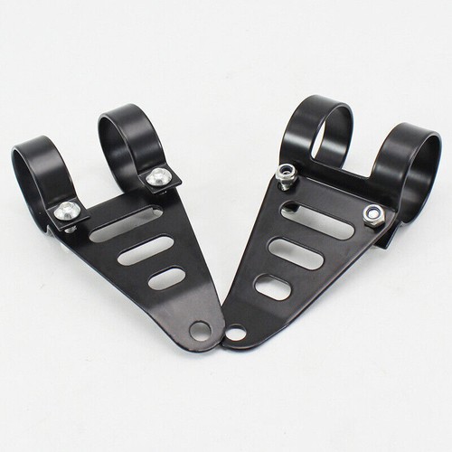 Pair Motorcycle Front Fork Headlamp Part Headlight Bracket Mount Clamp Universal - Picture 5 of 5