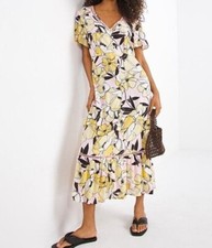 JD WILLIAMS LADIES MULTI FLORAL CRINKLE BUTTON THROUGH DRESS NEW (ref 289) SALE