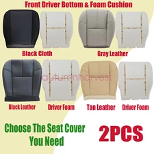 Driver Bottom Seat Cover & Foam Cushion For 2007-2014 Chevy Silverado 1500 2500