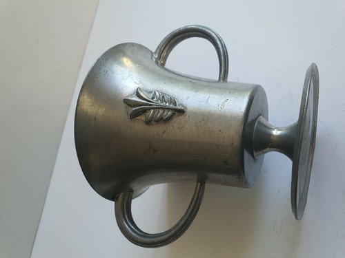 Antique Zinn Goblet, 1928, GAB Sweden TENN, Handled, Engraved, RARE - Picture 11 of 12