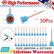 Pack of 50 Blue/Orange Temporary Crown  Bridge Dental Mixing Tips 10:1 Ratio US