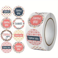 500pc Roll Thank You Paper Stickers - New