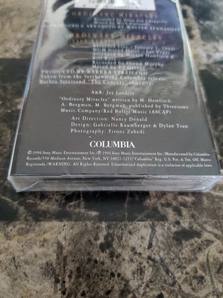 *BRAND NEW* Ordinary Miracles: Tour Single Barbra Streisand Cassette 1994 Live - Image 3 of 4