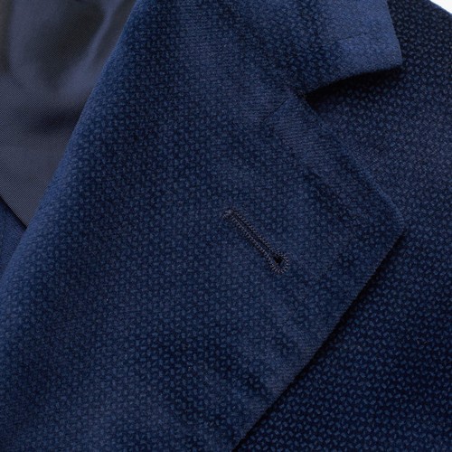 Cappotto Velluto BOGLIOLI Milano ""K. Jacket"" Blu Cotone-Seta 46 NUOVO US XS - Foto 6 di 7