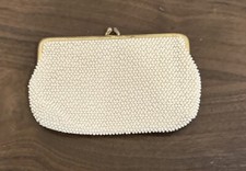 St Thomas Vintage Clutch Coin Purse White Corde' Beads