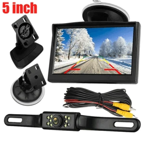 Voiture Vue arrière Réverser Caméra de sauvegarde Voitures HD Vision nocturne 5" Moniteur Étanche