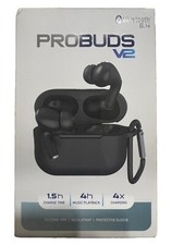 Probuds V2 Earbuds. Auto Pairing. Built-In Mic. Bluetooth. Black Color