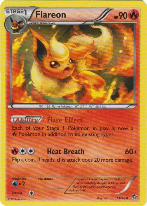 Pokemon - Flareon - 13/98 - Uncommon - XY - Ancient Origins - LP