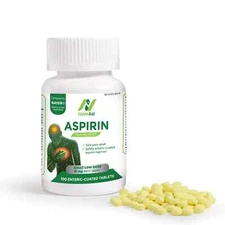 Pure Low Dose Aspirin 81mg for Adults by NobleAid, 100ct, 24pk