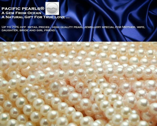 Pacific Pearls® AAA 8 mm White Akoya Pearl Stud Earrings Birthday jewelry gifts - Picture 4 of 7
