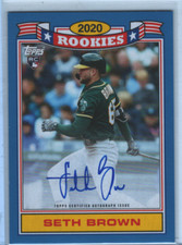 2020 Topps Archives '90 Topps Rookies Auto Blue #90RASB Seth Brown Auto /25