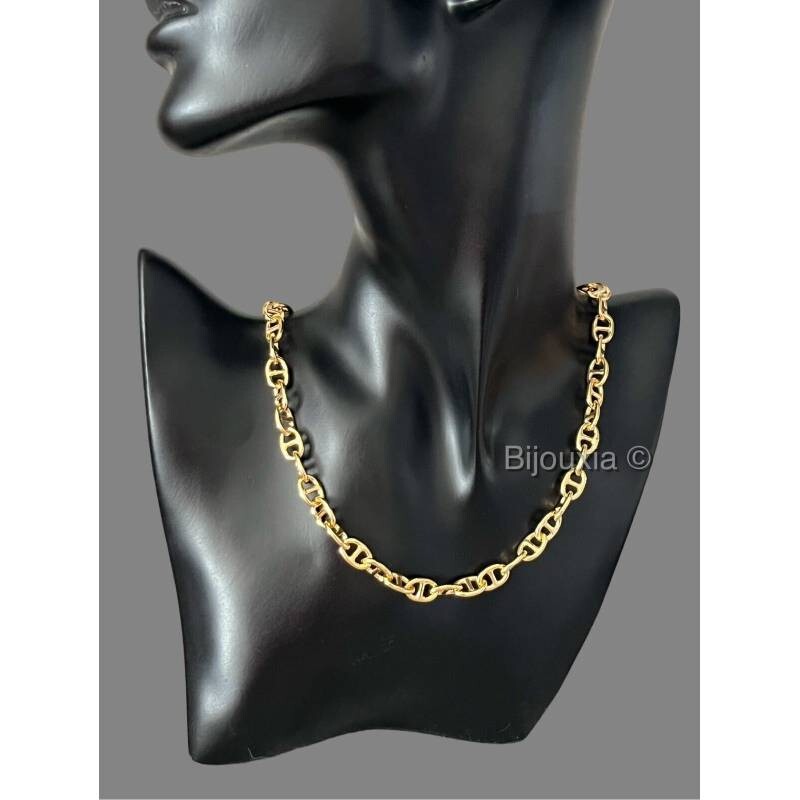 Chaîne De Cou Argent Massif Maille Marine - Longueur 45,5 Cm - Occasion