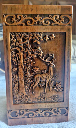 KIMNAG Wooden Cremation Urn for Human Wood Ashes Decorative Box Funeral Urns - Picture 4 of 16