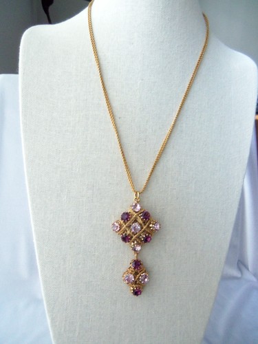 Collana con ciondolo da appendere MONNALUNA colore ametista chiaro e scuro strass - Foto 11 di 11