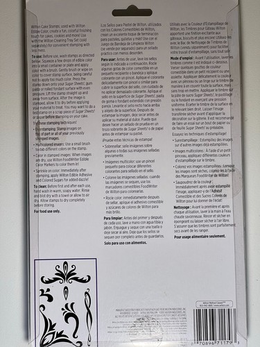 Wilton 6 Piece Cake Stamp Set Flourish Swirl Edge & Corner Designs Brand New - Picture 3 of 3