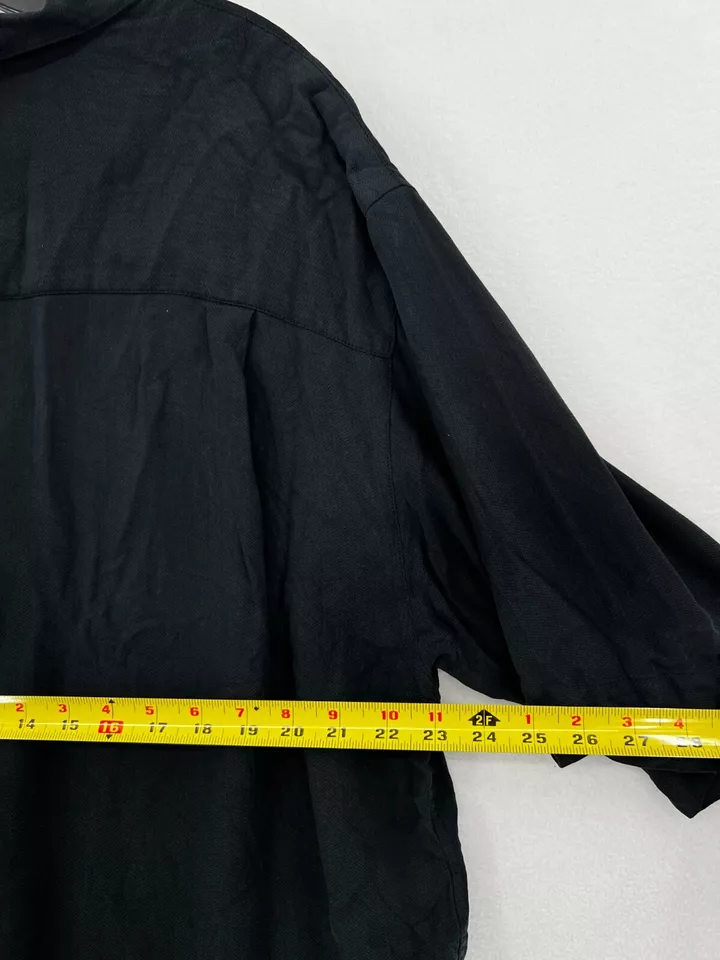 Milwaukee Tools Button Up Silk Camp Shirt Men's Size XL Black Short Sleeve - Image 4 of 4