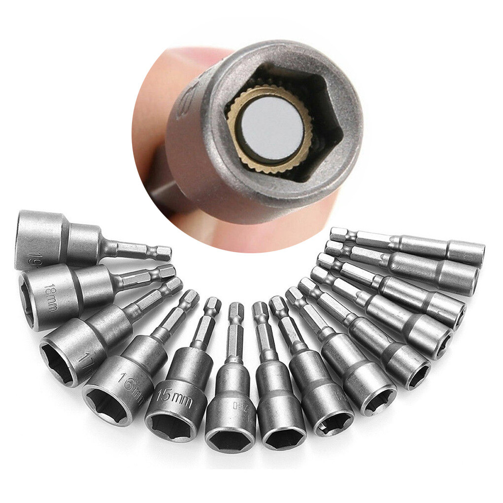 10x Magnetic Nut Impact Driver Socket Bit Set 6,7,8,10,12,13,14,15