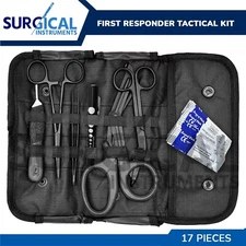 17 Pieces First Responder Tactical Kit Shears EMT/Scissors Combo Pack W/Holster