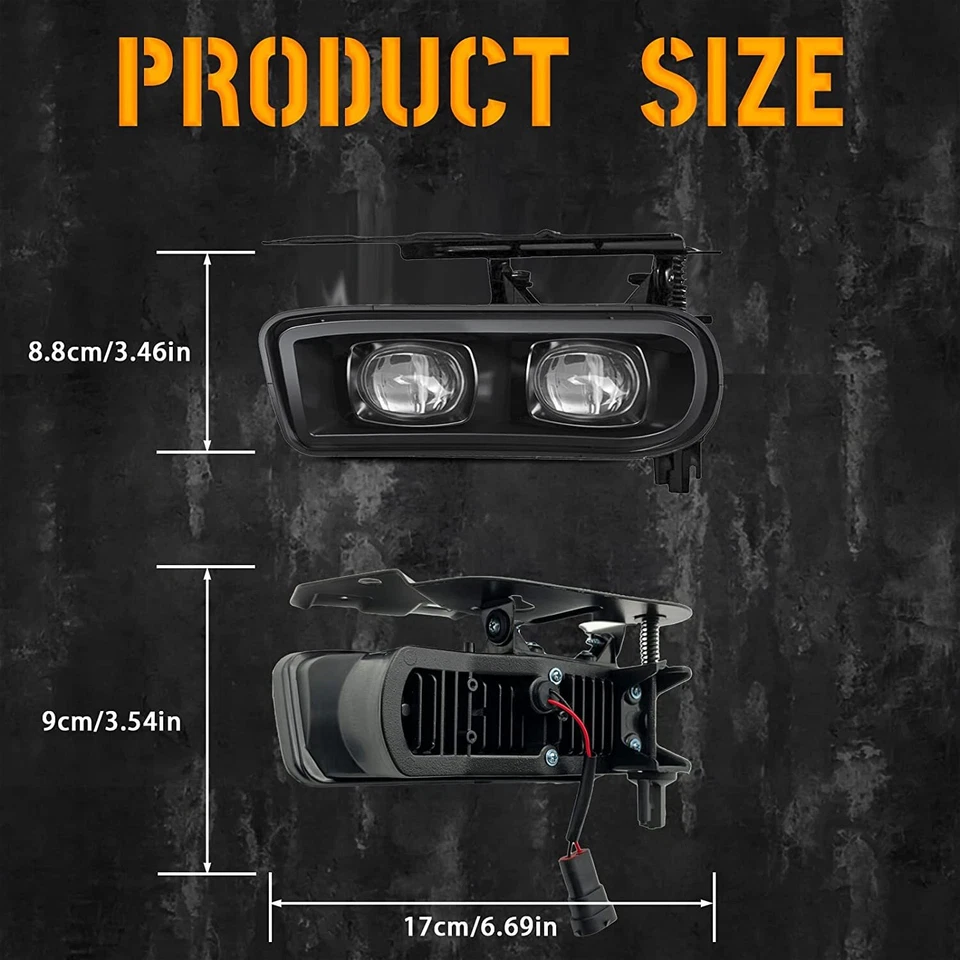 Pair For 2002-2006 Cadillac Escalade EXT ESV LED Fog Lights Front Bumper Lamps - Изображение 3 из 4