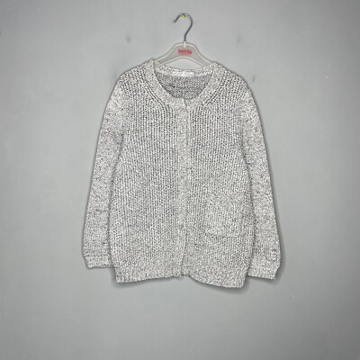 Fabiana Filippi Damen Baumwolle Strick Snap-Up Cardigan Größe M (US) 12UK