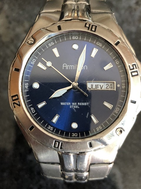 armitron men's watch blue face