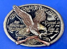 An American Heritage - Second Amendment Gun Laws Guard It Or Lose It Belt Buckle