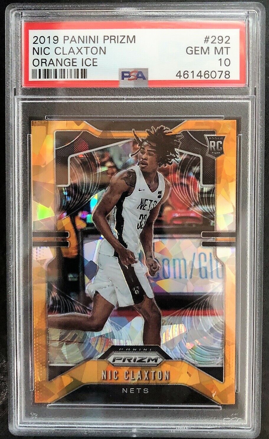 2019-20 Panini Prizm Orange Ice Nicolas Claxton RC PSA 10 Gem Mint