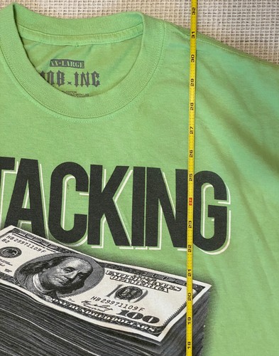 MOB INC Size XXL Stacking Benjamins $100 Bills Green T-Shirt 2XL Graphic Tee - Picture 5 of 6