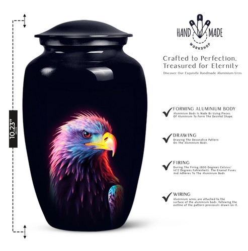 Eagle Cremation Urn Urns Human Ashes Funeral Memorial Large Adult Female Size10i - Picture 2 of 7