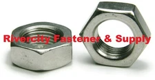 (25) 1/2-20 Hex Jam / Thin / Half Nuts Stainless Steel 1/2x20 Nut 1/2 x 20 Fine
