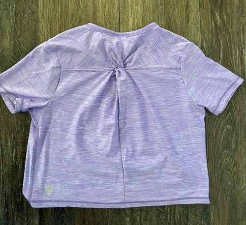 All In Motion Crop Purple Shirt Girls Medium 8 - Picture 2 of 5