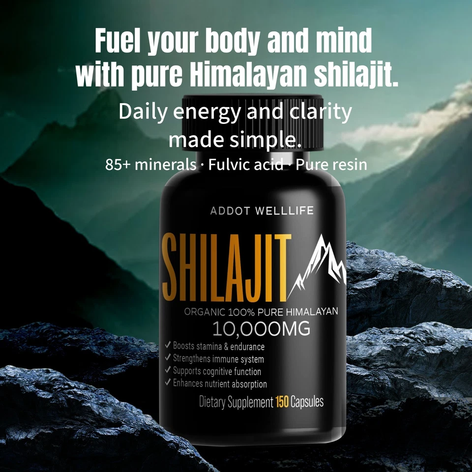 Shilajit 补充剂 – 150 粒 – 喜马拉雅草药树脂 – 能量与精神 — 第 4/4 张图片