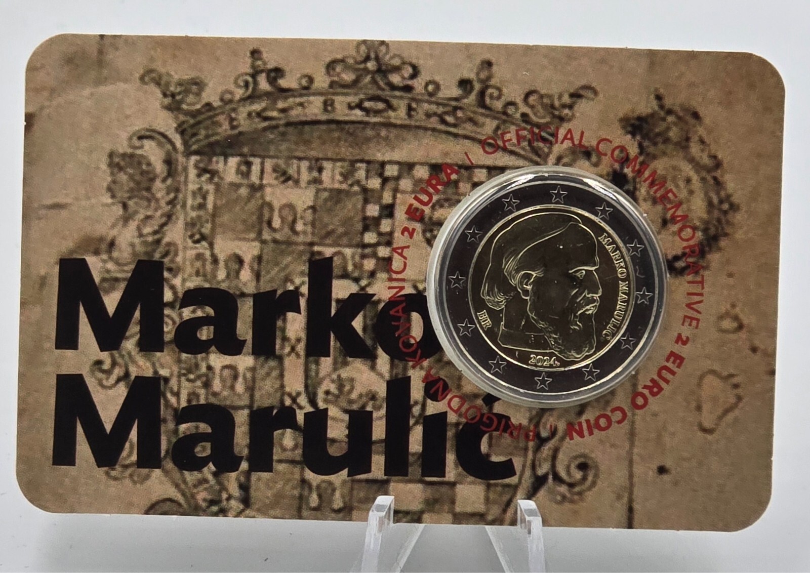 CROATIE Marko Marulic 2 EURO 2024 BU en carte officielle pièce
